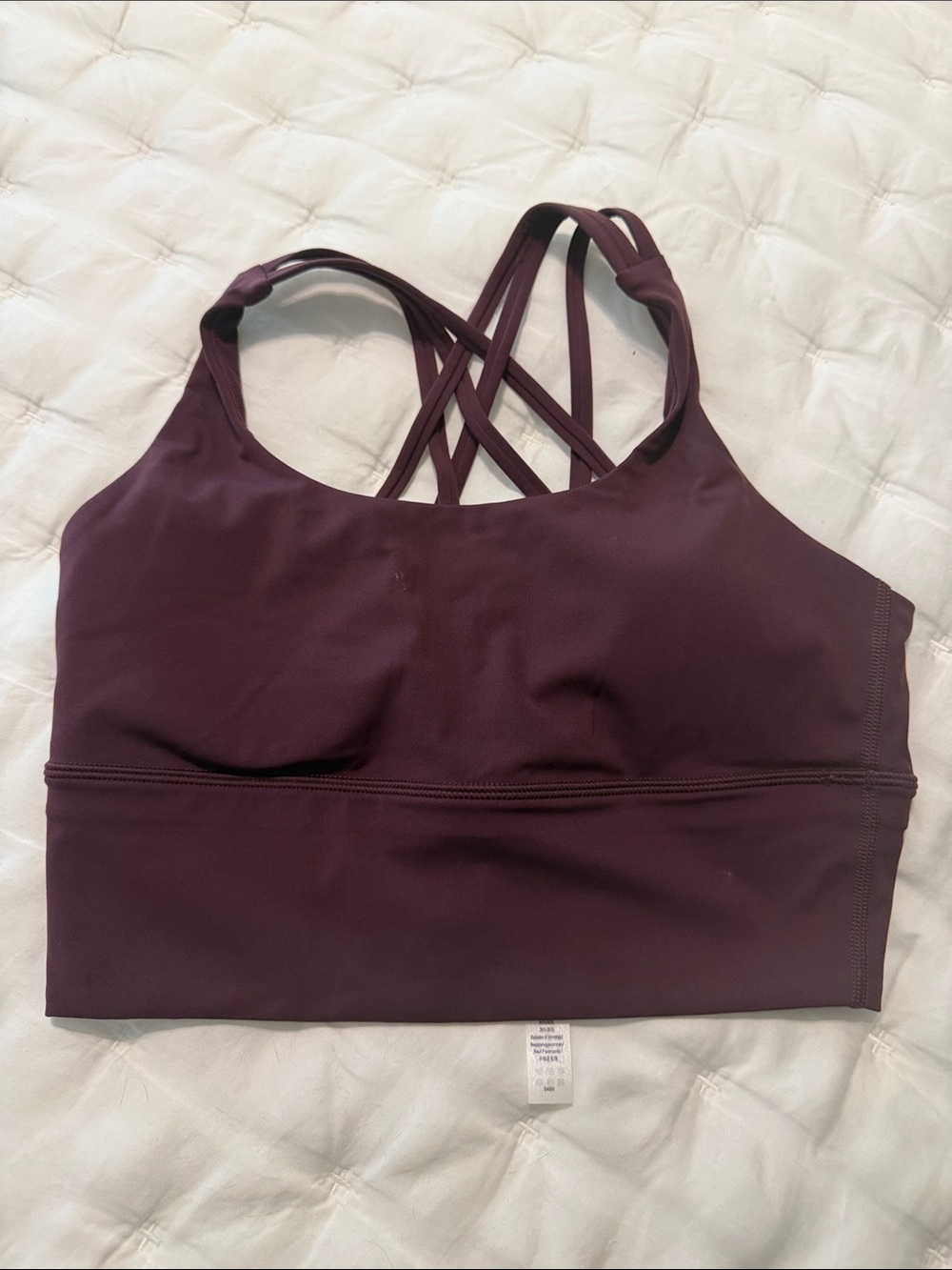 CRZ YOGA Strappy Sports Bra - Plum